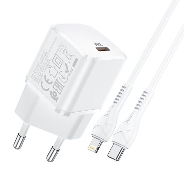 HOCO travel charger Type C + cable Type C to Lightning PD 20W N10 white – Bild 2