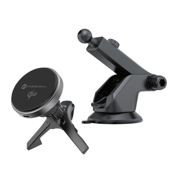 FORCELL F-GRIP Rapid Charge car holder with Qi2 15W wireless charging compatible with MagSafe black – Bild 3