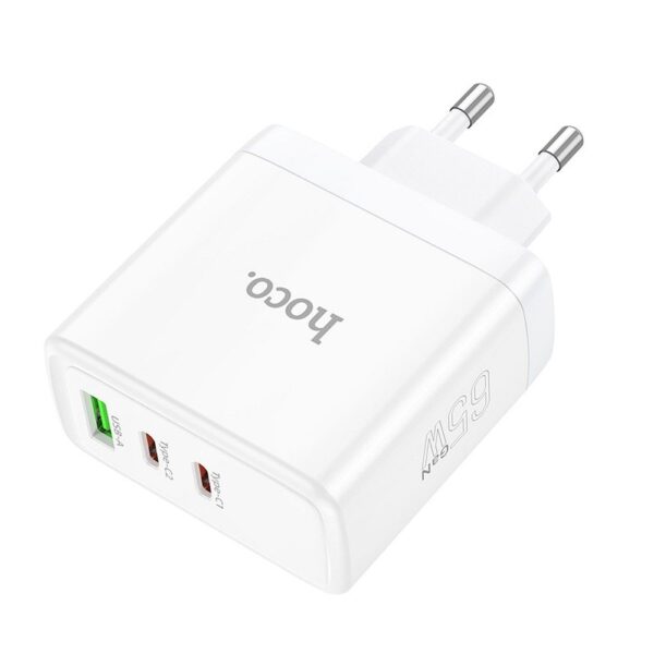 HOCO wall charger 2 x Type C + USB A QC PD 65W GaN N30 white – Bild 4