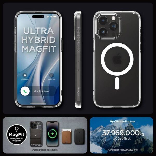 SPIGEN case ULTRA HYBRID MAG compatible with MagSafe for IPHONE 16 Pro frost clear – Bild 3