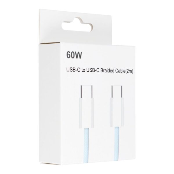 Cable Type C to Type C PD QC3.0 3A 60W C263 2 m blue – Bild 3