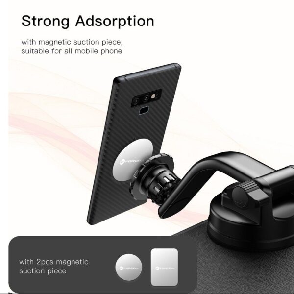 FORCELL F-Grip MagLuxe car holder for phone to windshield/center console/air vent magnetic black – Bild 5