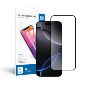 Tempered Glass Blue Star - APP IPHONE 16 Pro Max 5D Full Cover black