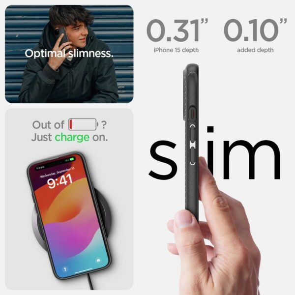 SPIGEN case MAG ARMOR compatible with MagSafe for IPHONE 15 matte black – Bild 5