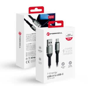FORCELL F-ENERGY C256 cable USB A to Type C QC3.0 3A 66W Cafule 1,2 m black