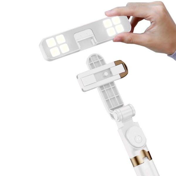 Selfie stick LED tripod + remote control white SSTR-20 – Bild 5