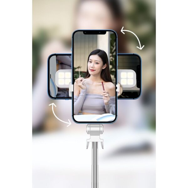 Selfie stick LED tripod + remote control white SSTR-20 – Bild 3