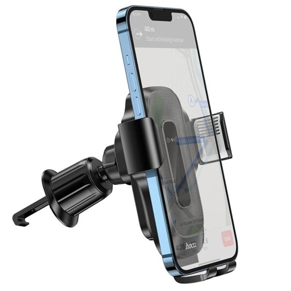 HOCO car holder with wirelles charging for air vent 15W HW2 black – Bild 2