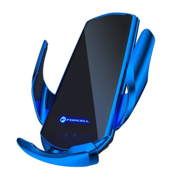 FORCELL car holder with wireless charging automatic sensor + magnetic adapters HS1 15W blue – Bild 5