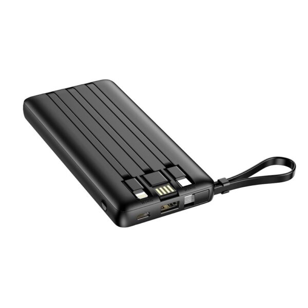 VEGER powerbank 10 000 mAh with built-in cables Micro USB / Type C / Lightning C10 (W1116) black – Bild 4