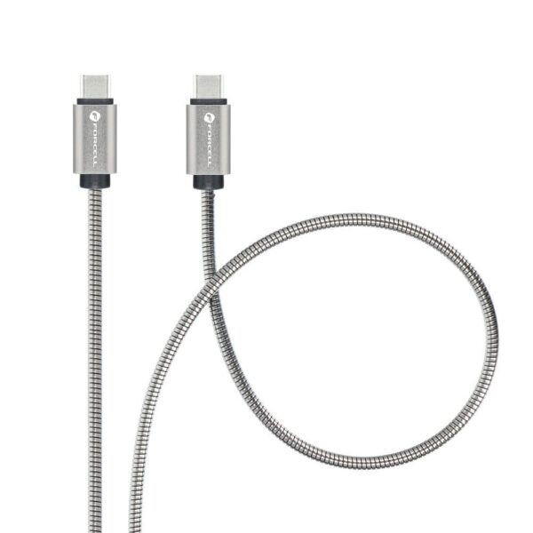 FORCELL F-ENERGY Metal C237 cable Type C to Type C PD QC4.0 3A 60W 1 m silver – Bild 3