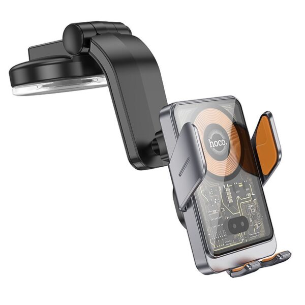 HOCO car phone holder with wirelles charging for windshield / center console 15W HW8 black – Bild 4