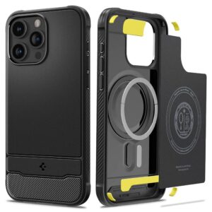 SPIGEN case RUGGED ARMOR MAG compatible with MagSafe for IPHONE 15 Pro matte black