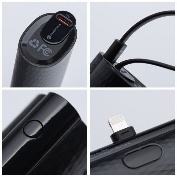 FORCELL F-ENERGY Power Plug F5K3 powerbank 5 000mAh for Lightning 8-PIN PD 20W black – Bild 2