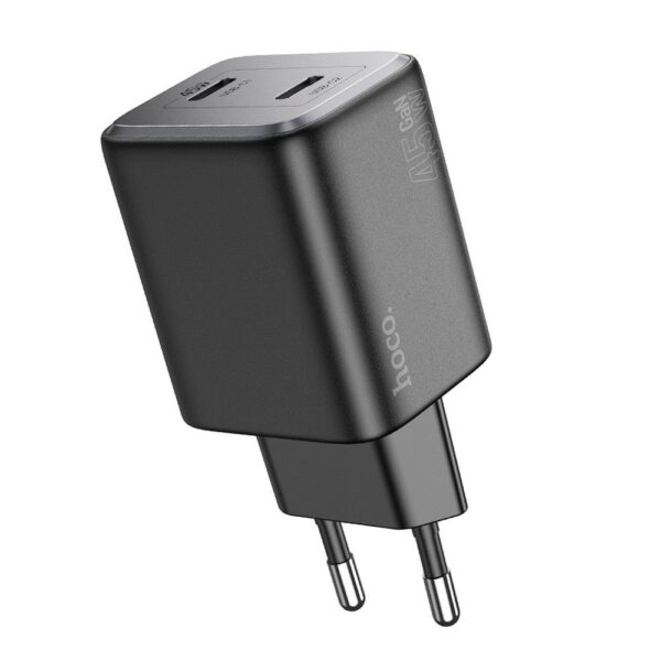 HOCO charger 2 x Type C PD QC 45W GaN N42 black – Bild 2