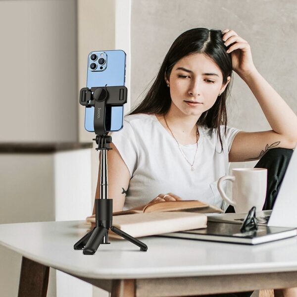 HOCO selfie stick with bluetooth remote control tripod K17 black – Bild 5