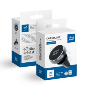 BLUE STAR ROUND MAGNETIC air vent car holder black