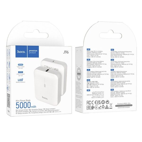 HOCO powerbank 5000 mAh 2A J96 white – Bild 4