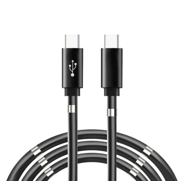 Cable Type C to Type C PD 3A 60W C676 with magnets 1 m black – Bild 2