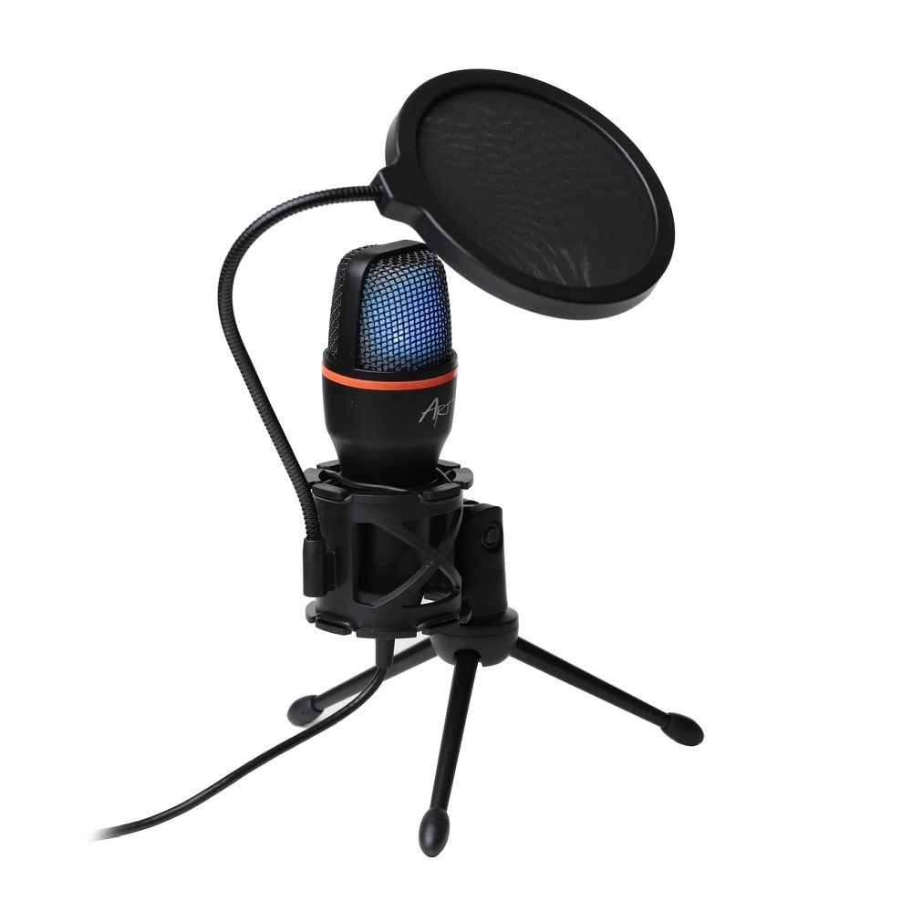 ART condenser stand microphone with mechanical filter and diaphragm with light tripod AC-02 black – Bild 4
