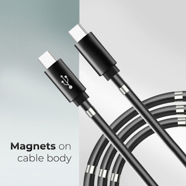 Cable Type C to Type C PD 3A 60W C676 with magnets 1 m black – Bild 3