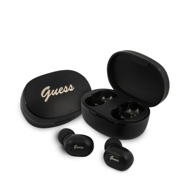 Bluetooth Earphones Stereo TWS GUESS V5.0 4H MUSIC TIME with docking station black ( GUTWST30BK )