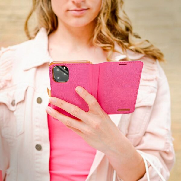 CANVAS Book case for IPHONE 16 pink – Bild 2