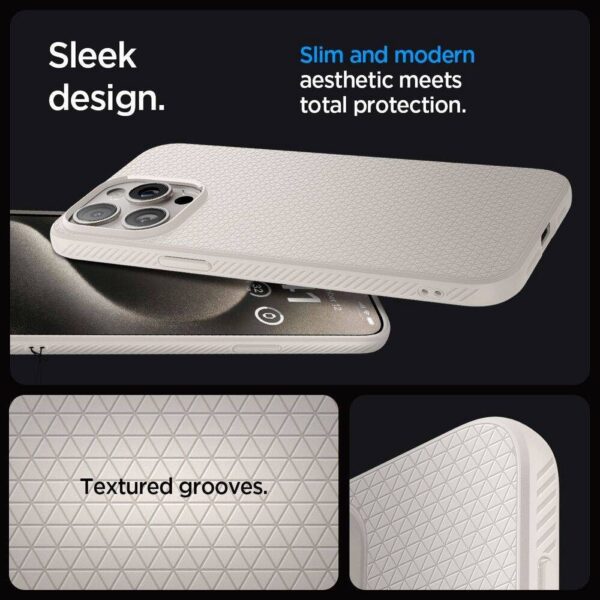 SPIGEN case LIQUID AIR for IPHONE 15 Pro Max natural titanium – Bild 2