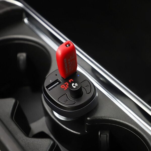 HOCO car charger 2 x USB A + transmitter FM BT E41 black – Bild 3