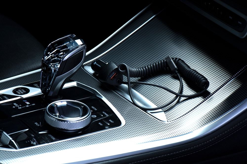 FORCELL F-ENERGY Carbon CC50-1AC car charger USB A with cable Type C PD QC3.0 3A 38W black – Bild 5