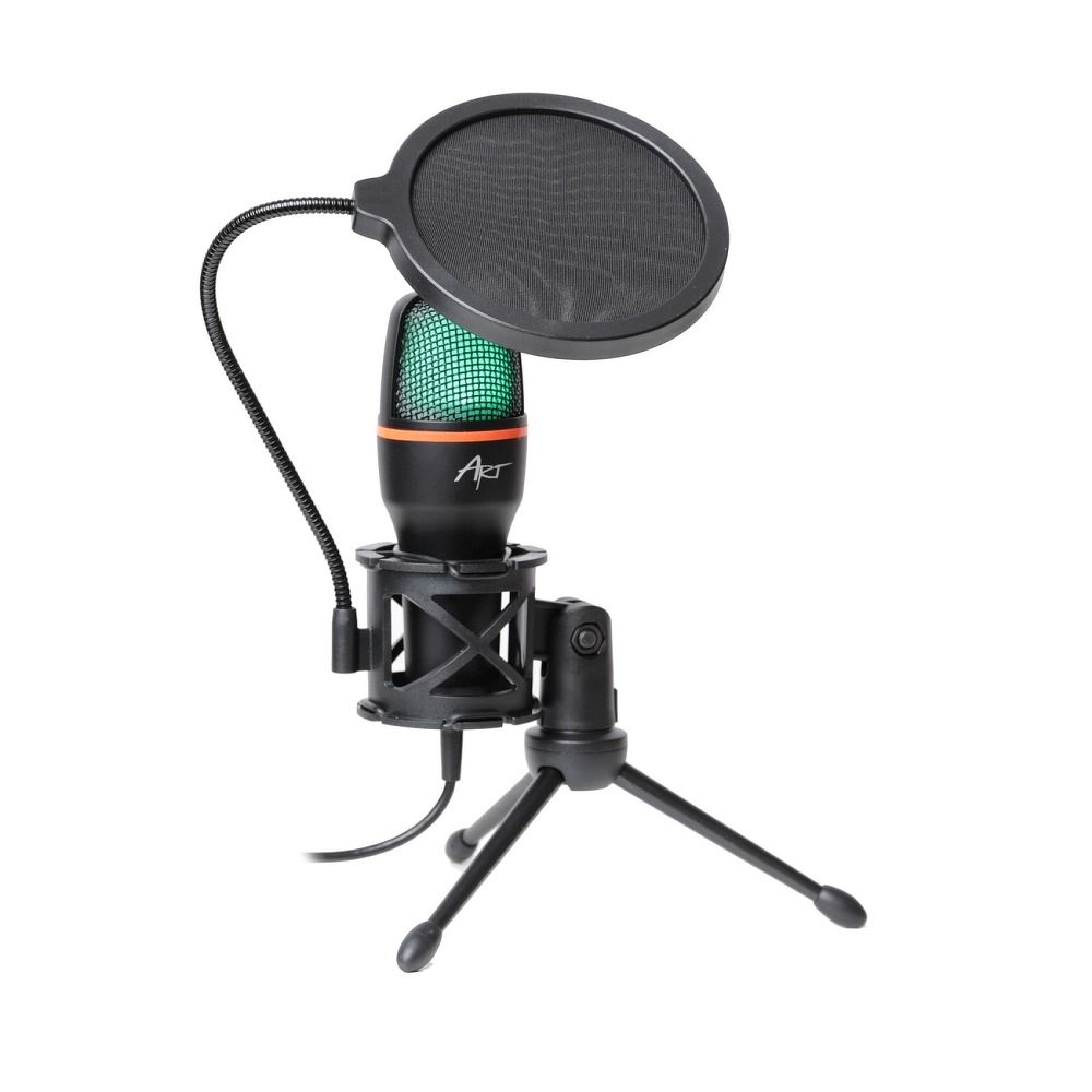 ART condenser stand microphone with mechanical filter and diaphragm with light tripod AC-02 black – Bild 3