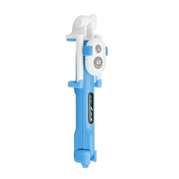 Combo selfie stick with tripod and remote control bluetooth blue – Bild 3