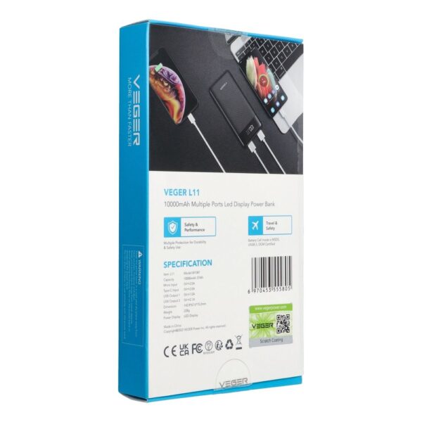 VEGER powerbank 10 000 mAh L11 (W1087) black – Bild 3