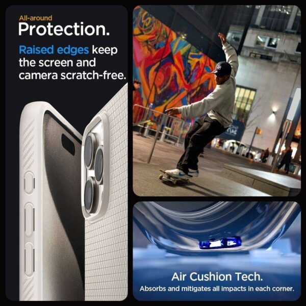 SPIGEN case LIQUID AIR for IPHONE 15 Pro Max natural titanium – Bild 4