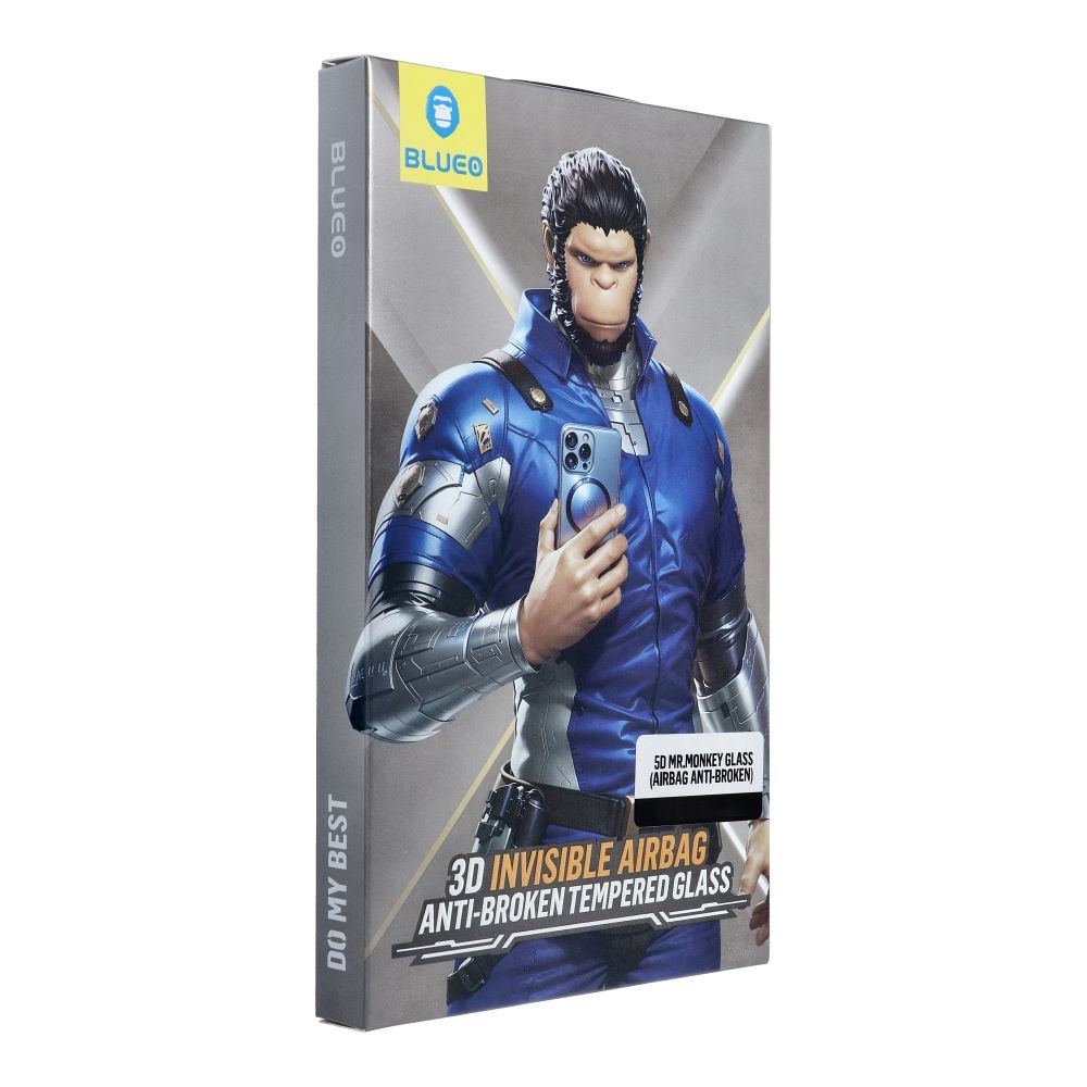 5D Mr. Monkey Glass - Apple iPhone 16 Pro Max black (Airbag Anti-broken)