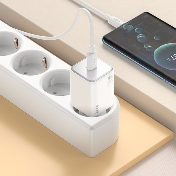 HOCO wall charger Type C + cable Type C to Type C QC PD 20W N40 white – Bild 2