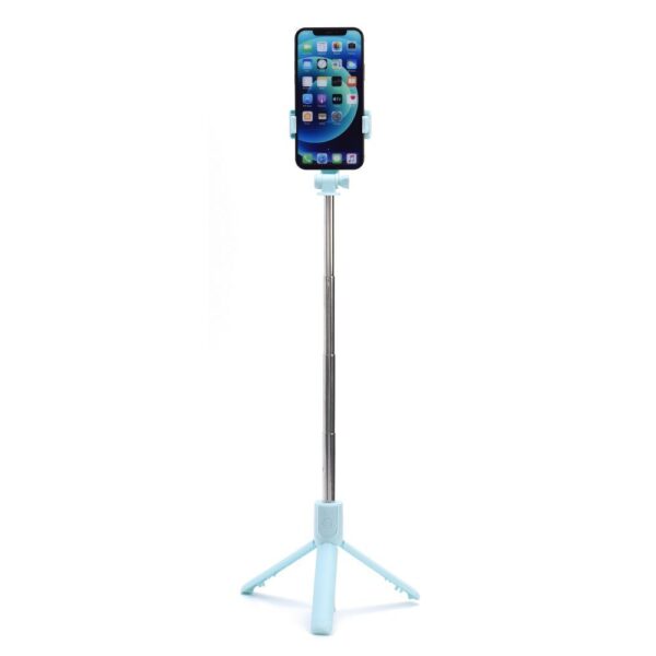 Combo selfie stick with tripod and remote control bluetooth blue R1 – Bild 2