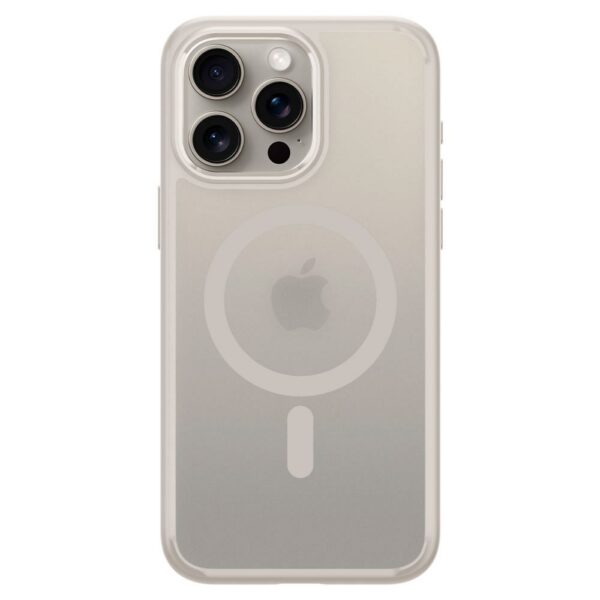 SPIGEN case ULTRA HYBRID MAG compatible with MagSafe for IPHONE 15 Pro Max frost natural titanium – Bild 2