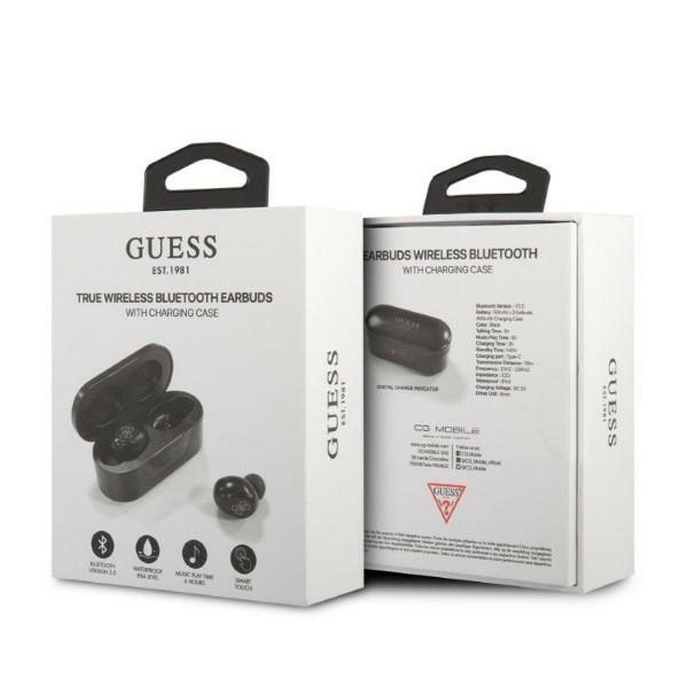 Bluetooth Earphones Stereo TWS GUESS Digital BT5 Classic with docking station / black (GUTWST31EK) – Bild 5