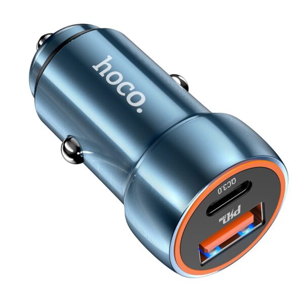 HOCO car charger USB A + Type C PD QC3.0 3A 20W Z46A sapphire blue – Bild 2