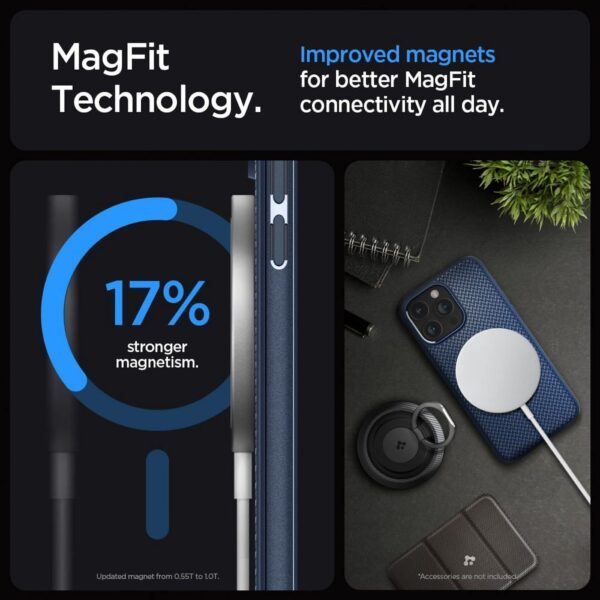 SPIGEN case MAG ARMOR compatible with MagSafe for IPHONE 15 Pro Max navy blue – Bild 5