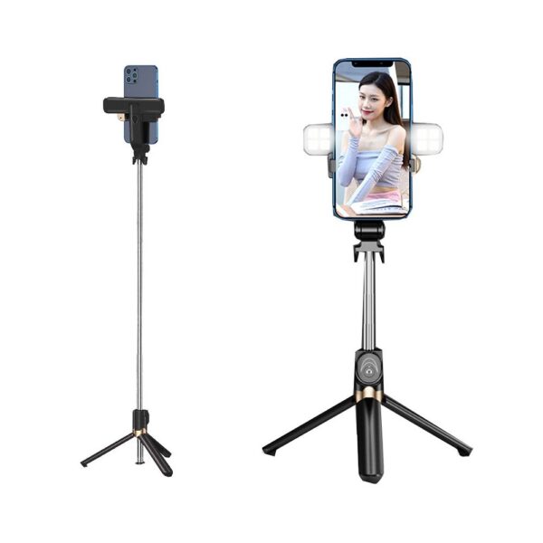 Selfie stick LED tripod + remote control black SSTR-20 – Bild 5