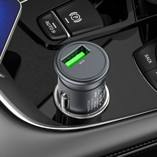 HOCO car charger USB A QC3.0 18W Z43 grey – Bild 4