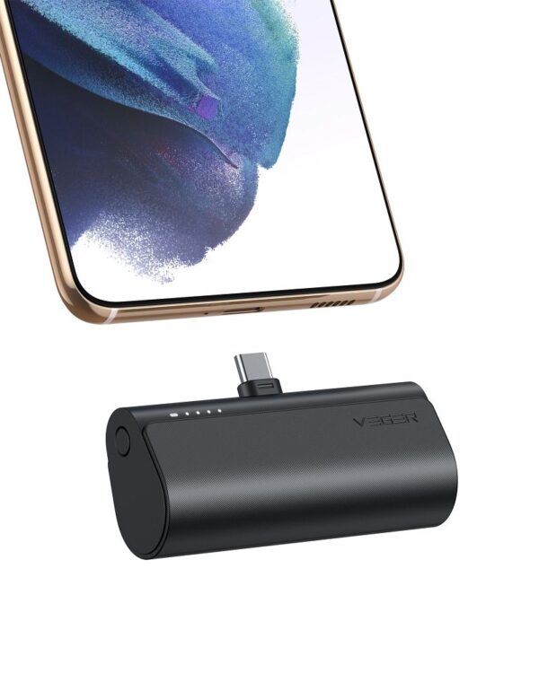 VEGER powerbank 5 000 mAh with built-in connector Type C PD QC3.0 3A 20W PlugOn (W0556) black