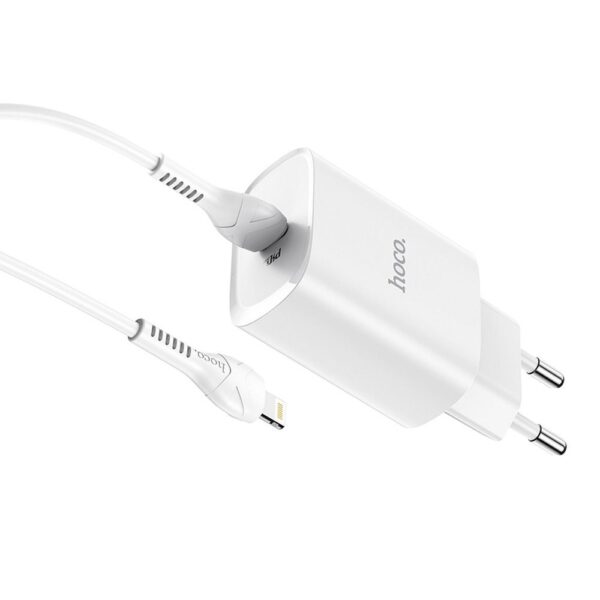 HOCO travel charger Type C + cable Type C to Lightning PD 20W N14 white – Bild 3