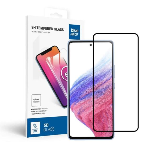 Tempered Glass Blue Star - SAMSUNG A53 5G Full Face (full glue with frame/small size) - black Tempered Glass – Bild 2