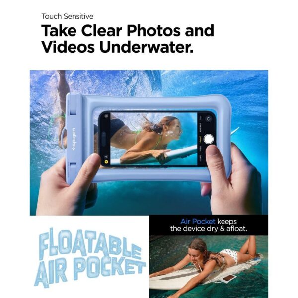 SPIGEN A610 Universal Waterproof Float case aqua blue – Bild 2
