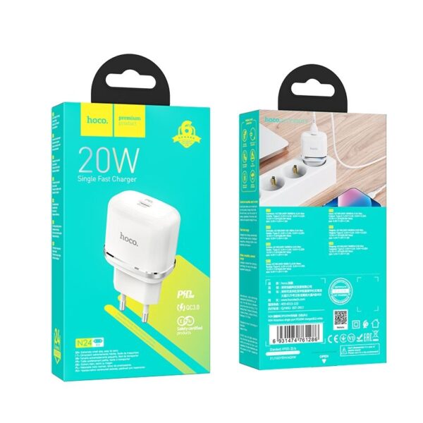HOCO travel charger Type C PD QC3.0 20W N24 white – Bild 4