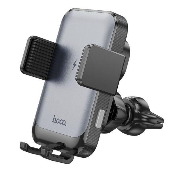 HOCO car phone holder with wireless charging to windshield / center console / air vent 15W HW9 black – Bild 5