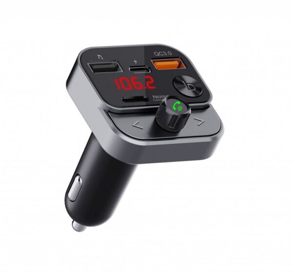 ART transmiter FM bluetooth 5.0 + USB A QC3.0 + Typ C (total 30W) FM-84B black